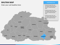 Bhutan map PPT slide 9