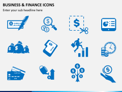 Business and finance icons PPT slide 1