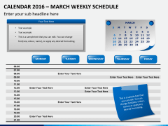 Calendar 2016 weekly schedule PPT slide 3