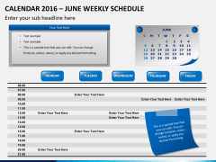 Calendar 2016 weekly schedule PPT slide 6