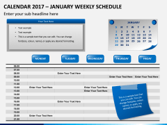 Calendar 2017 weekly schedule PPT slide 1