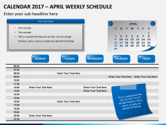 Calendar 2017 weekly schedule PPT slide 4