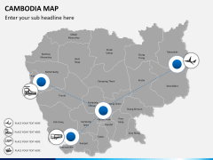 Cambodia map PPT slide 5