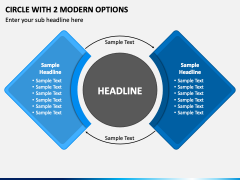 Circle with 2 Modern Options PPT Slide 2