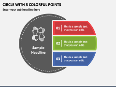 Circle with 3 Colorful Points PPT Slide 1