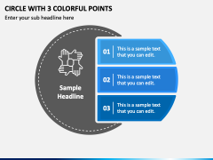 Circle with 3 Colorful Points PPT Slide 2