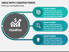 Circle with 3 Creative Points PPT Slide 1