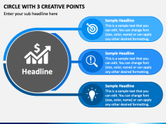 Circle with 3 Creative Points PPT Slide 2