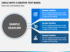 Circle with 3 Creative Text Boxes PPT Slide 2