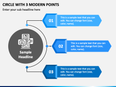 Circle with 3 Modern Points PPT Slide 2