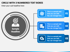Circle with 3 Numbered Text Boxes PPT Slide 2