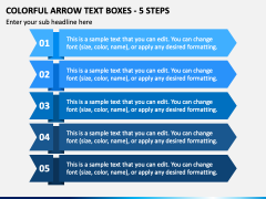 Colorful Arrow Text Boxes - 5 Steps PPT Slide 2
