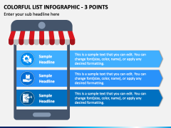 Colorful List Infographic - 3 Points PPT Slide 2