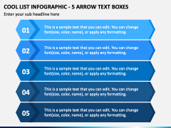 Cool List Infographic - 5 Arrow Text Boxes PPT Slide 2