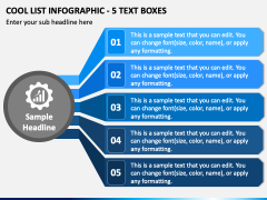 Cool List Infographic - 5 Text Boxes PPT Slide 2