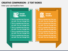 Creative Comparison - 2 Text Boxes PPT Slide 1