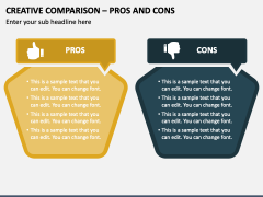 Creative Comparison - Pros and Cons PPT Slide 1
