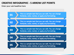 Creative Infographic - 5 Arrow List Points PPT Slide 2