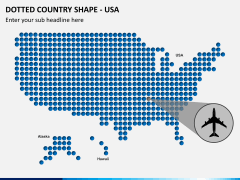 Dotted USA map PPT slide 