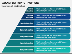 Elegant List Points - 7 Options PPT Slide 1