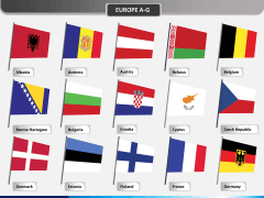 Europe flags PPT slide 1