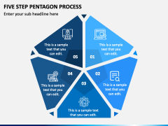 Five Step Pentagon Process PPT Slide 2