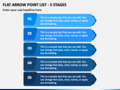 Flat Arrow Point List - 5 Stages PPT Slide 2