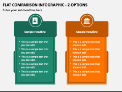 Flat Comparison Infographic - 2 Options PPT Slide 1