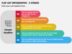Flat List Infographic - 5 Stages PPT Slide 1