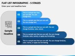 Flat List Infographic - 5 Stages PPT Slide 2
