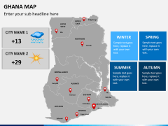 Ghana map PPT slide 16