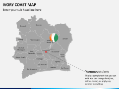Ivory coast map PPT slide 19