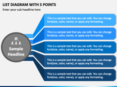 List Diagram with 5 Points PPT Slide 2