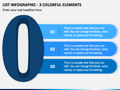 List Infographic - 3 Colorful Elements PPT Slide 2