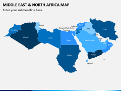 Middle east and north africa map PPT slide 1