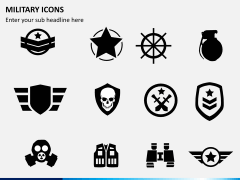 Military icons PPT slide 4