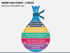 Money Bag Puzzle - 5 Pieces PPT Slide 1