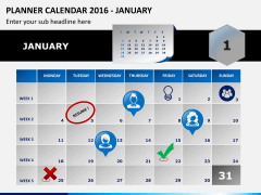 Planner calendar 2016 PPT slide 1