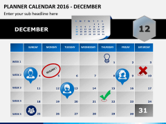 Planner calendar 2016 PPT slide 12