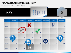 Planner calendar 2016 PPT slide 5