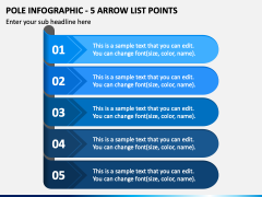 Pole Infographic - 5 Arrow List Points PPT Slide 2