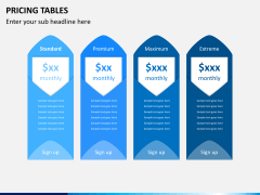Pricing table PPT slide 1