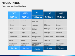 Pricing table PPT slide 11
