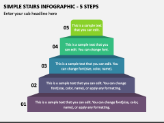 Simple Stairs Infographic - 5 Steps PPT Slide 1