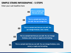 Simple Stairs Infographic - 5 Steps PPT Slide 2