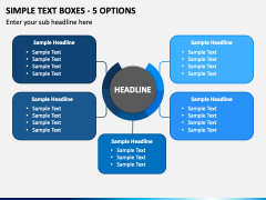 Simple Text Boxes - 5 Options PPT Slide 2