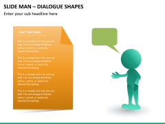 Slide man dialogue shapes PPT slide 8