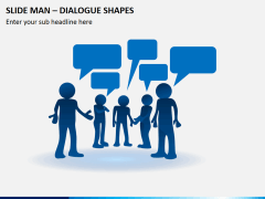 Slide man dialogue shapes PPT slide 1