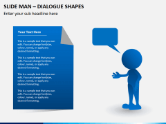 Slide man dialogue shapes PPT slide 3