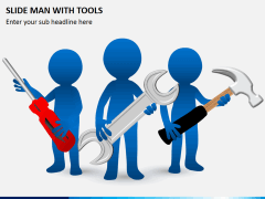 Slide man with tools PPT slide 1
